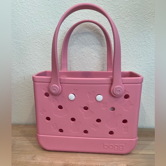 New Bitty Bogg Bag I Peep You Bubblegum Pink Bunny Rabbit Easter Beach Tote - Picture 5 of 11